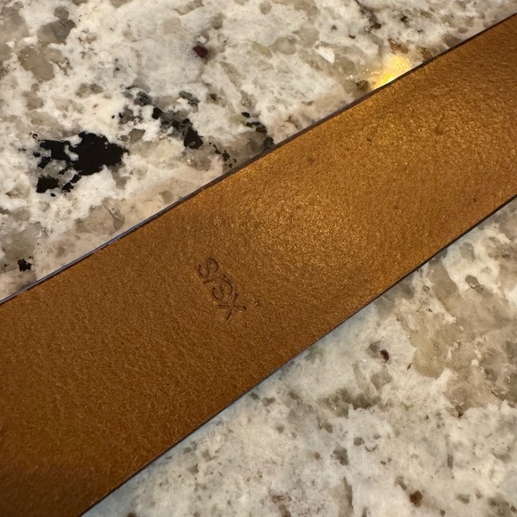 J. Crew Chestnut Leather Belt with Brass Buckle - Picture 7 of 8